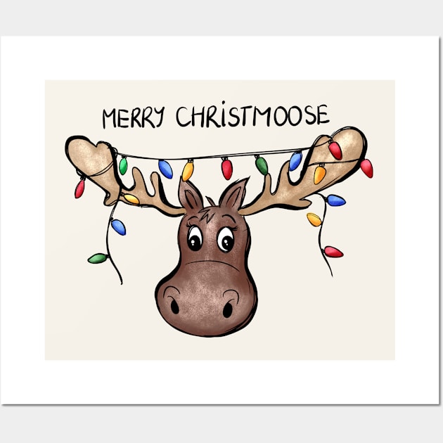 Merry Christmoose Wall Art by Nessanya